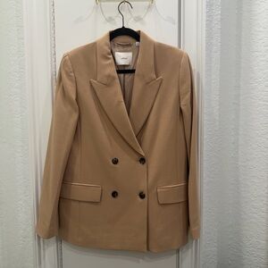 Aritzia - Wilfred Tan Double-Breasted Blazer